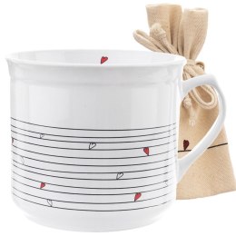 Kubek z woreczkiem ceramiczny biały SERDUSZKA 700 ml Grupa Orion Sp. z o.o.