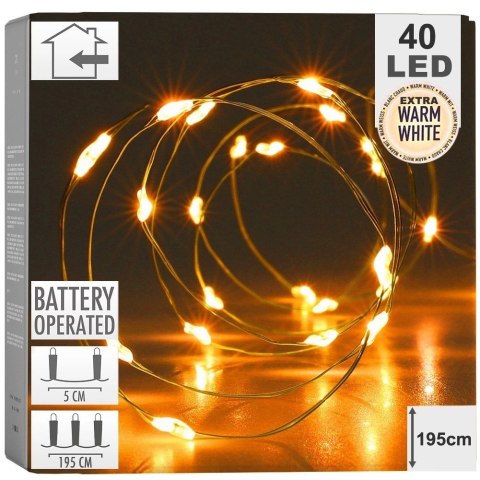 Lampki świąteczne druciki 40 LED 195 cm Grupa Orion Sp. z o.o. Lampki świąteczne druciki 40 LED 195 cm Grupa Orion Sp. z o.o.