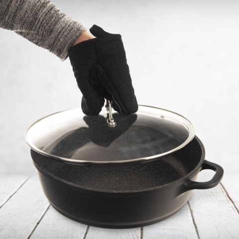 Łapka rękawica kuchenna z silikonem i magnesem bawełniana czarna Grupa Orion Sp. z o.o. Łapka rękawica kuchenna z silikonem i magnesem bawełniana czarna Grupa Orion Sp. z o.o.