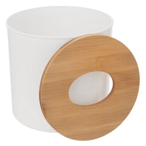 Mini kosz łazienkowy na śmieci odpady biały z bambusową pokrywką stołowy 1,5 l Grupa Orion Sp. z o.o. Mini kosz łazienkowy na śmieci odpady biały z bambusową pokrywką stołowy 1,5 l Grupa Orion Sp. z o.o.