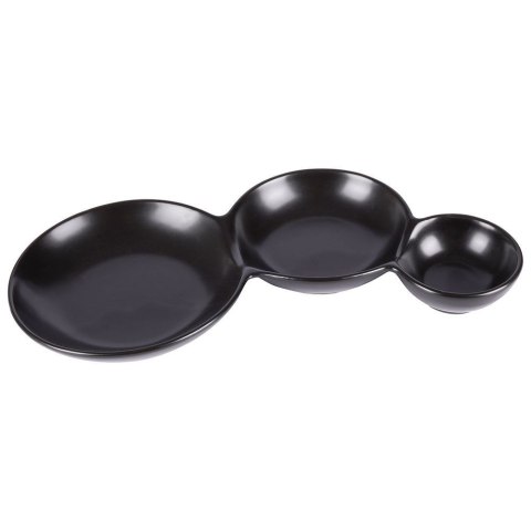 Miska miseczka na przekąski porcelanowa czarna potrójna 25 cm Grupa Orion Sp. z o.o. Miska miseczka na przekąski porcelanowa czarna potrójna 25 cm Grupa Orion Sp. z o.o.