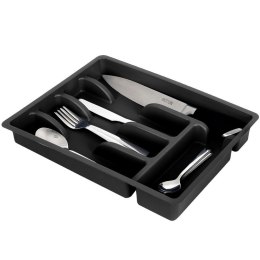 Organizer na sztućce przybory wkład do szuflady czarny 5 przegródek 36x25,5x6 cm Grupa Orion Sp. z o.o.