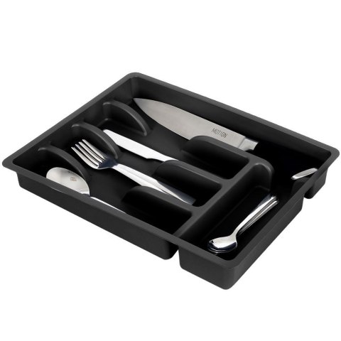 Organizer na sztućce przybory wkład do szuflady czarny 5 przegródek 36x25,5x6 cm Grupa Orion Sp. z o.o. Organizer na sztućce przybory wkład do szuflady czarny 5 przegródek 36x25,5x6 cm Grupa Orion Sp. z o.o.
