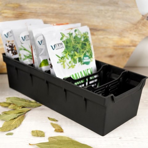 Organizer pojemnik kuchenny na torebki z przyprawami czarny 30x13x8 cm Grupa Orion Sp. z o.o. Organizer pojemnik kuchenny na torebki z przyprawami czarny 30x13x8 cm Grupa Orion Sp. z o.o.