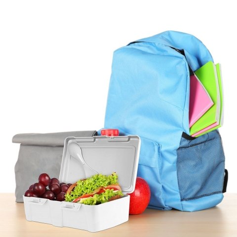 Pojemnik Lunchbox Dzielony Zestaw Sztućce 1 L ORION z Klipsami 18 x 14 cm