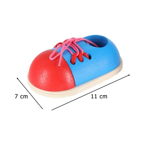 Buty drewniane do nauki sznurowania wiązania sznurowadeł 2 sztuki Buty drewniane do nauki sznurowania wiązania sznurowadeł 2 sztuki