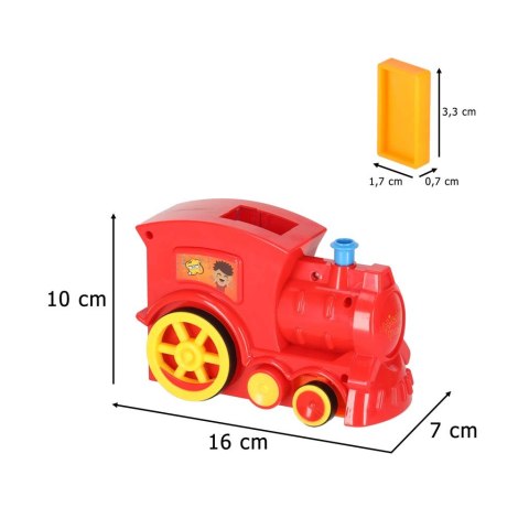 Pociąg Lokomotywa Kolejka Układająca Domino Zabawka na Prezent dla Dzieci