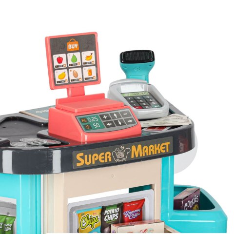 Sklep dla dzieci supermarket stragan wózek na zakupy akcesoria miętowy Sklep dla dzieci supermarket stragan wózek na zakupy akcesoria miętowy