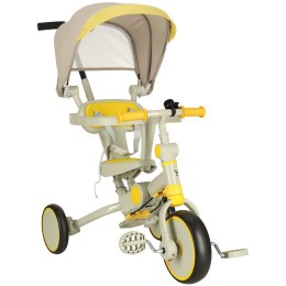Rowerek trójkołowy TRIKE FIX V4 rower spacerówka rowerek biegowy 6w1 szary żółty