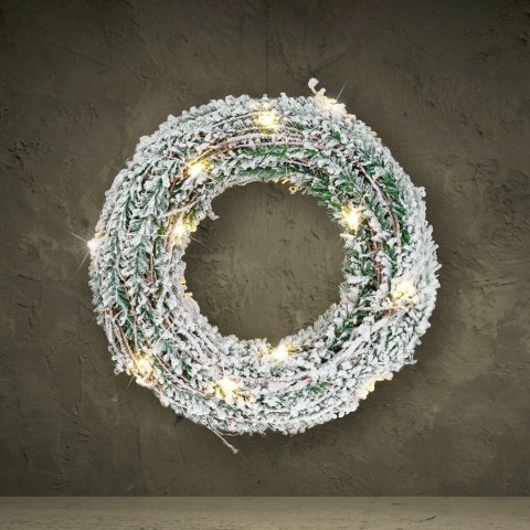 Stroik świecący wianek wieniec na drzwi świąteczny dekoracyjny ozdobny święta 30 LED 40 cm