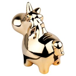 Skarbonka Ceramiczna Złota Lustrzana Jednorożec Prezent VILDE 18x10,5 cm