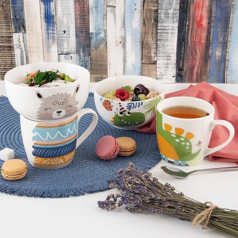 Zestaw Kubek z Miseczką dla Dziecka Śniadaniowy Porcelanowy Lama ORION 2el. Orion