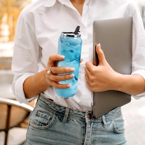 Kubek termiczny puszka niebieska 700 ml