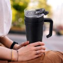 Kubek termiczny stalowy czarny z uchwytem TERMO 1,2 l