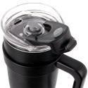 Kubek termiczny stalowy czarny z uchwytem TERMO 1,2 l
