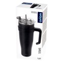 Kubek termiczny stalowy czarny z uchwytem TERMO 1,2 l