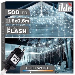 Kurtyna Świetlna Zewnętrzna 500 led 11,5 m ORION Zimna Barwa ip44