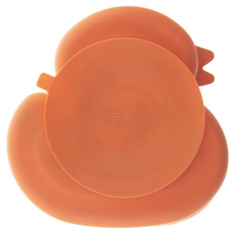 Talerz dla dziecka silikonowy dzielony pomarańczowa kaczka 19,5x19 cm