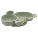 Talerz dla dziecka silikonowy dzielony zielony zajączek 23x18,5x3,5 cm