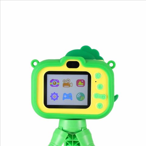 Aparat fotograficzny cyfrowy dla dzieci na statywie dinozaur zielony 8GB