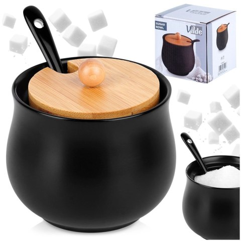 Cukierniczka Ceramiczna VILDE 250 ml Czarna z Pokrywką i Łyżeczką Grupa Orion Sp. z o.o.
