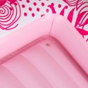 Materac dmuchany do pływania, leżak do opalania z poduszką różowy