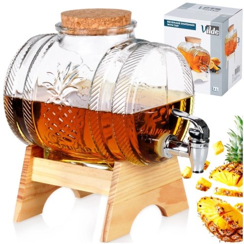 Słój Dozownik Dyspender do Napojów z Kranikiem Stojakiem Szklany ORION 3l Grupa Orion Sp. z o.o.