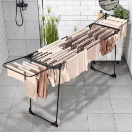 Suszarka XXL na Pranie Ubrania Metalowa Czarna Składana VILDE 204-260 cm Grupa Orion Sp. z o.o.