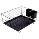 Suszarka do Naczyń na Talerze Sztućce Pojemna Czarna VILDE 40 x 33 x 17 cm Grupa Orion Sp. z o.o.