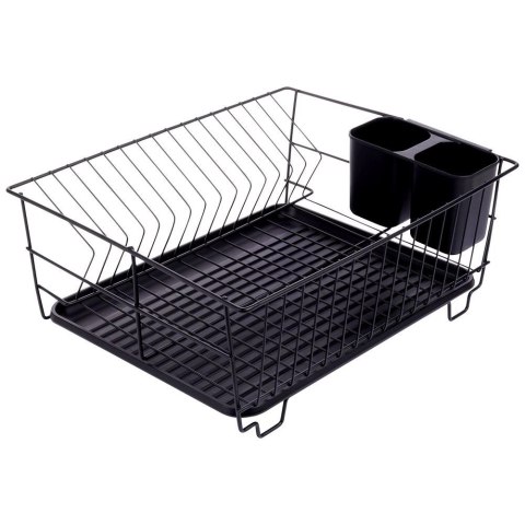 Suszarka do Naczyń na Talerze Sztućce Pojemna Czarna VILDE 40 x 33 x 17 cm Grupa Orion Sp. z o.o.