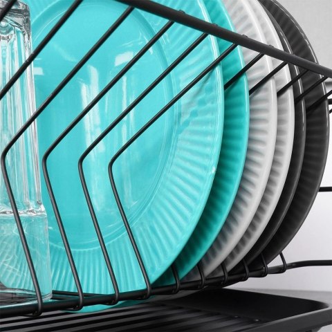 Suszarka do Naczyń na Talerze Sztućce Pojemna Czarna VILDE 40 x 33 x 17 cm Grupa Orion Sp. z o.o.