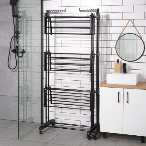 Suszarka na Pranie Pionowa Rozsuwana Regulowana Czarna ORION 130x64x172 cm Grupa Orion Sp. z o.o.