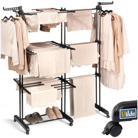 Suszarka na Pranie Pionowa Rozsuwana Regulowana Czarna ORION 130x64x172 cm Grupa Orion Sp. z o.o.