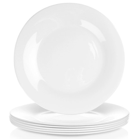 Talerze Obiadowe Płytkie Szkło Białe 6 szt. VILDE 25,5 cm Opalowe Grupa Orion Sp. z o.o.