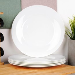 Talerze Obiadowe Płytkie Szkło Białe 6 szt. VILDE 25,5 cm Opalowe Grupa Orion Sp. z o.o.