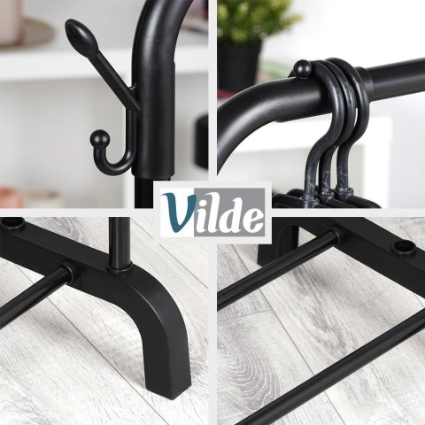 Wiekszak na Ubrania Loft Stojący Metalowy Czarny Pionowy VILDE 110x45x152cm Grupa Orion Sp. z o.o.