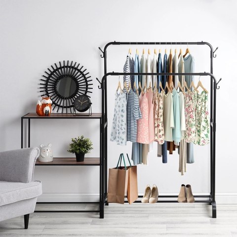 Wiekszak na Ubrania Loft Stojący Metalowy Czarny Pionowy VILDE 110x45x152cm Grupa Orion Sp. z o.o.