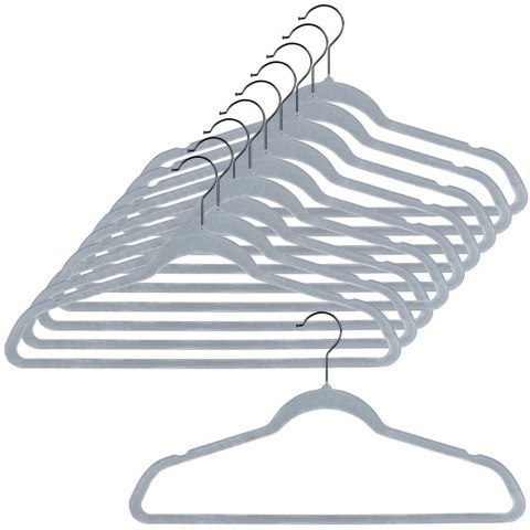 Wieszaki na ubrania welurowe szare obrotowe 45x24,5 cm 10 szt. Grupa Orion Sp. z o.o.