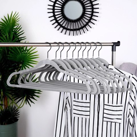 Wieszaki na ubrania welurowe szare obrotowe 45x24,5 cm 10 szt. Grupa Orion Sp. z o.o.