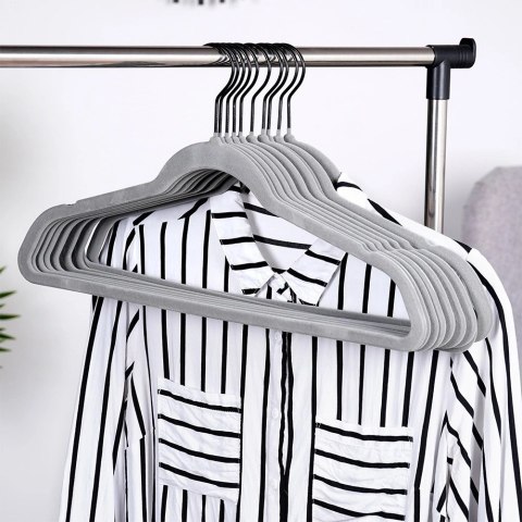 Wieszaki na ubrania welurowe szare obrotowe 45x24,5 cm 10 szt. Grupa Orion Sp. z o.o.