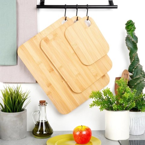 Zestaw Deski do Krojenia Kuchenne Drewniane Bambusowe Solidne VILDE 3 szt. Grupa Orion Sp. z o.o.