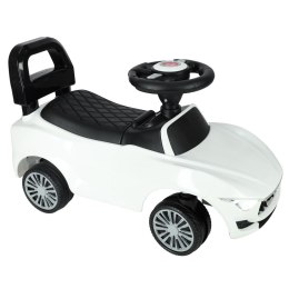 Jeździk pchacz samochód auto z dźwiękiem i światłami biały