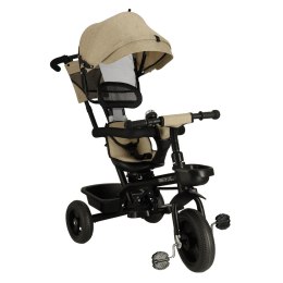 Rowerek trójkołowy TRIKE FIX Lite V2 3w1 z daszkiem obracany regulowany spacerówka prowadnik pasy beżowy