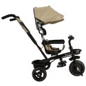 Rowerek trójkołowy TRIKE FIX Lite V2 3w1 z daszkiem obracany regulowany spacerówka prowadnik pasy beżowy