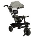 Rowerek trójkołowy TRIKE FIX Lite V2 3w1 z daszkiem obracany regulowany spacerówka prowadnik pasy szary