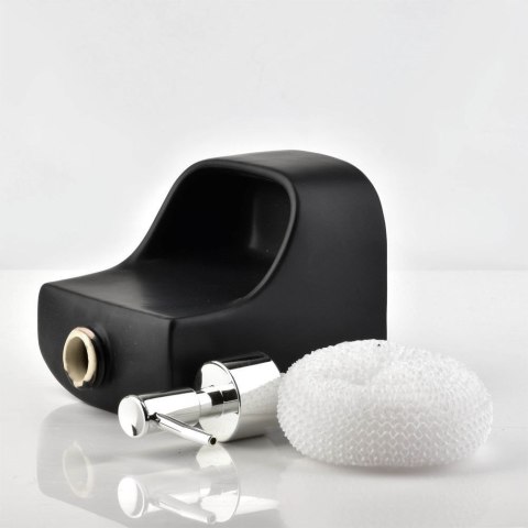 Dozownik do Naczyń Ceramiczny VILDE 350 ml z Miejscem na Gąbkę Czarny Mat Grupa Orion Sp. z o.o.