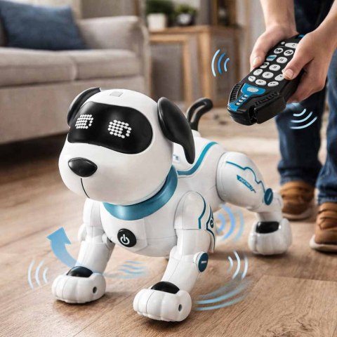 Pies piesek interaktywny zdalnie sterowany na pilota RC robot skacze śpiewa