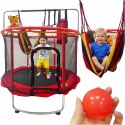Trampolina dla dzieci ogrodowa siatka piłki koszykówka 150cm czerwona