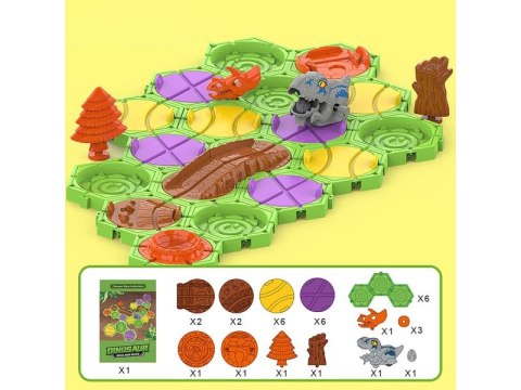 Gra Logiczna, Zbuduj Tor Dla Dinozaura, Trasa, Przeprawa Dla Dinozaura, Klocki, Tor Przeszkód
