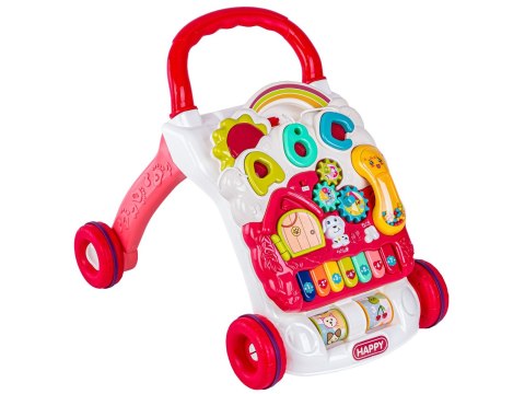 Edukacyjny Chodzik dla dzieci, Jeździk Muzyczny, Pchacz Czerwony